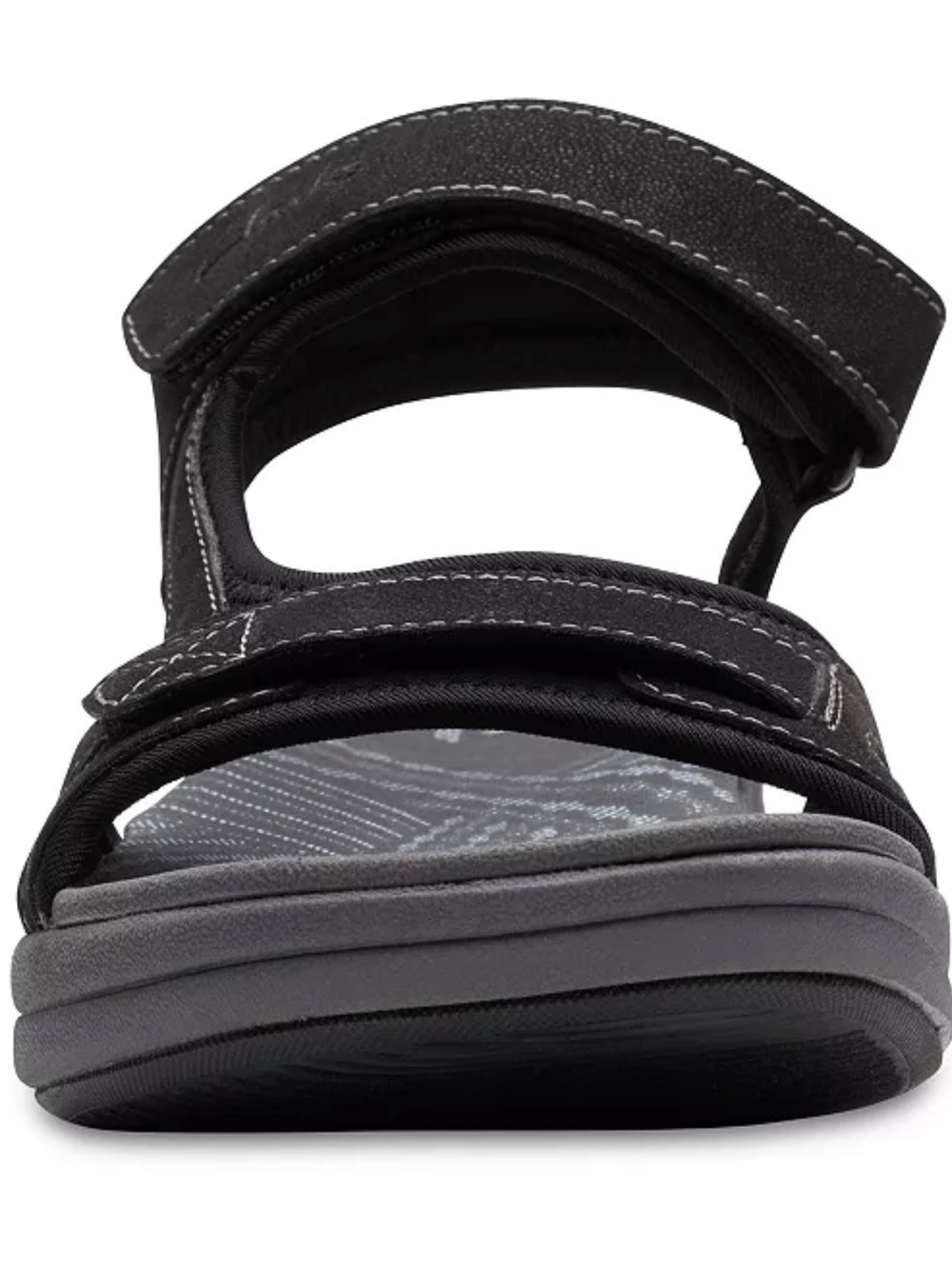 Clarks Black Strappy Velcro Comfort Sandals